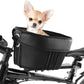Grille pour panier vélo chien - vue de profil, montée sur vélo, coloris noir, filet latéral visible