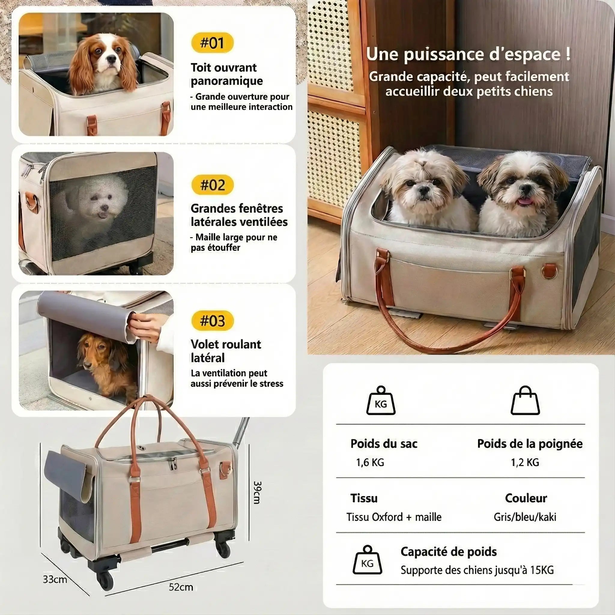 Poussette Pour Chien Pliable